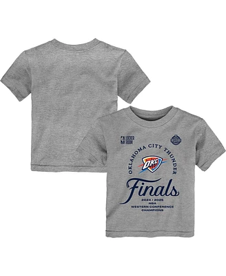 Outerstuff Toddler Gray Oklahoma City Thunder 2025 Western Conference Champions Locker Room T-Shirt