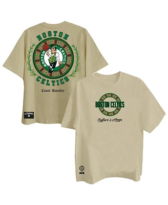 Two Hype Men's Khaki Boston Celtics Worldwide Collection Premium T-Shirt