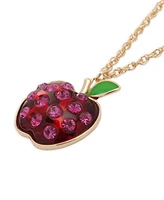 Betsey Johnson Faux Stone Straight Apple Pendant Chain Necklace