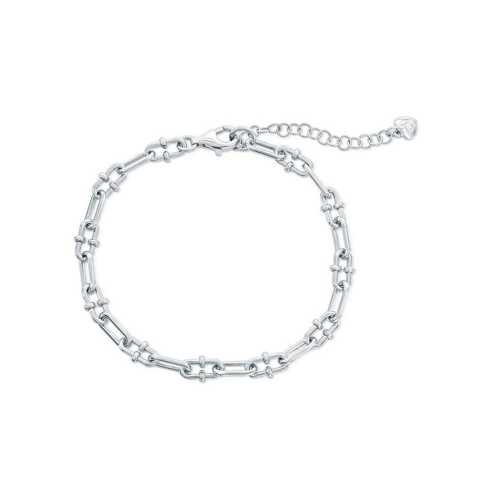 Simona Sterling Silver, Paperclip Design Bracelet