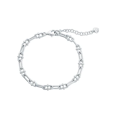 Simona Sterling Silver, Paperclip Design Bracelet