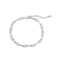 Simona Sterling Silver, Paperclip Design Bracelet