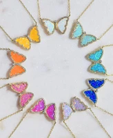 Kamaria Butterfly Necklace with Lab-Grown Opal Sterling Silver