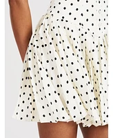 Miss Circle Women's Edeline Polka Dot Off-shoulder Pleated Mini Dress