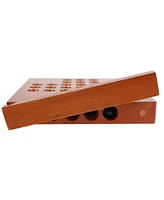 We Games Marble Solitaire Wooden Travel Game
