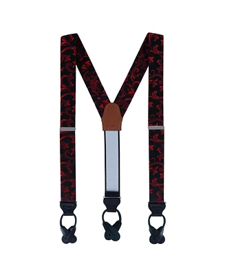 Trafalgar Christian the Romantic Brocade Silk Button End Suspenders