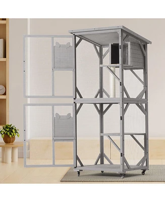 Large Outdoor Cat House on Wheels