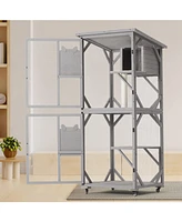 Large Outdoor Cat House on Wheels