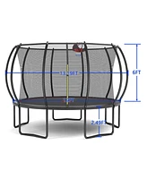Streamdale Furniture 12FT trampoline Pumpkin- Black Red