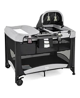 Costway 5 in 1 Portable Baby Playard Nursery Center w/ Cradle & Storage Basket