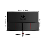 Refurbished: Z-edge 27 inch 1080P Full Hd 1920 x 1080 280 Hz 1 ms Curved Gaming Monitor, Hdmi x 2, Dp x 2