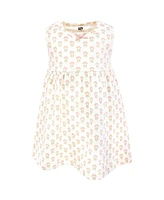 Hudson Baby Girls Cotton Dress and Cardigan Set, Soft Ditsy Floral, 6-9 Months