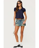 Edikted Women's Lanie Eyelet Tailored Button Up Shirt