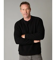 LuxLined Men's Itch-Free Merino Wool Crew Neck Sweater with Soft Inner Lining