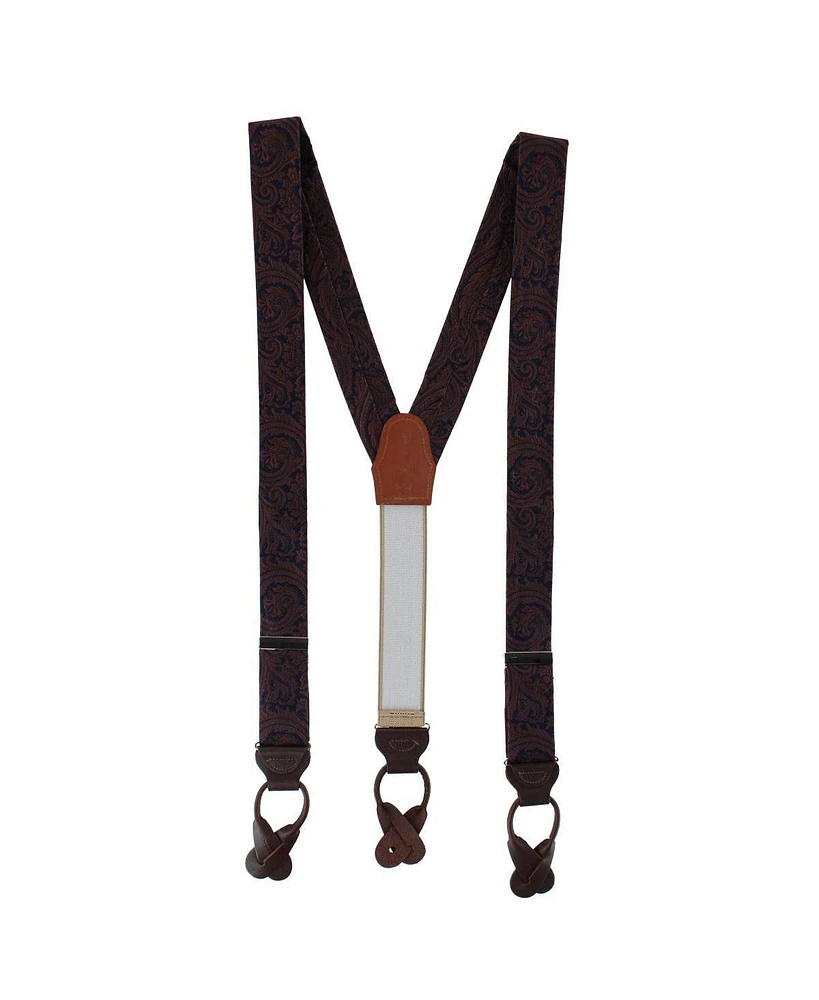 Trafalgar Men's Sobee Silk Button End Suspenders