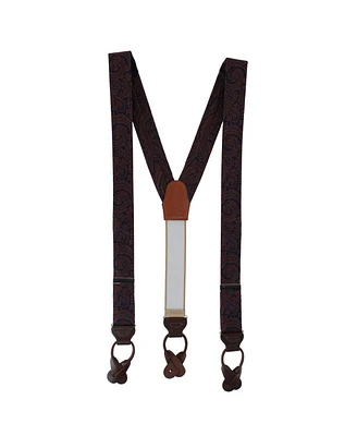 Trafalgar Men's Sobee Silk Button End Suspenders