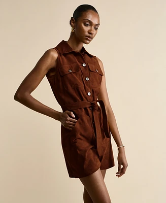 Furniq Uk Women's Suede Romper