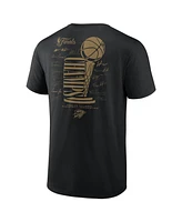 Fanatics Men's Black Oklahoma City Thunder 2025 Nba Finals Champions Double Dribble Signature Roster Trophy T-Shirt