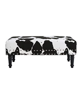Convenience Concepts 40" Faux Cowhide Bench with Nailheads