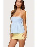 Edikted Women's Maddie Strapless Striped Babydoll Top