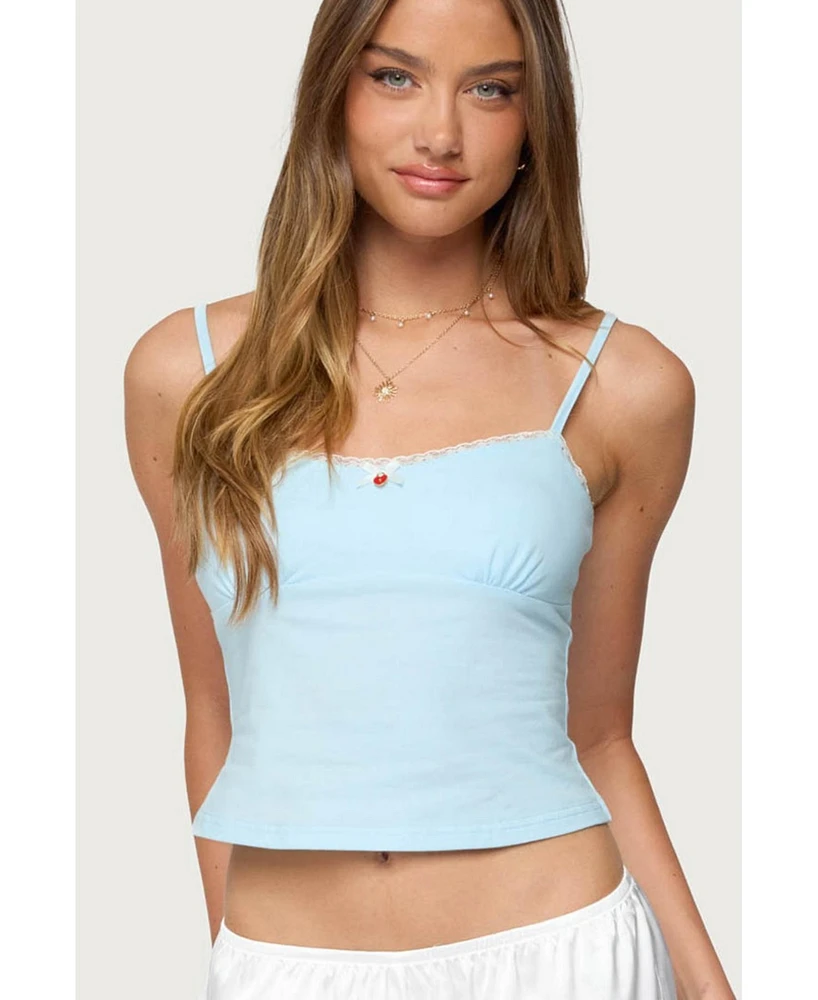 Edikted Women's Jovana Lace Trim Tank Top