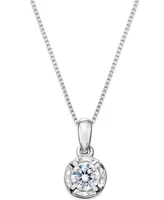 Diamond Round Pendant Necklace (1/4 ct. t.w.) in 14k White Gold