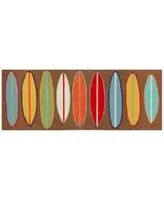 Liora Manne Front Porch Indoor Outdoor Surfboards Brown Area Rug