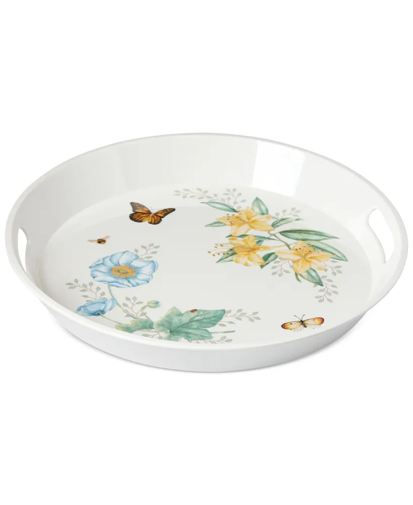 Lenox Butterfly Meadow Collection Melamine Large Round Handled Tray