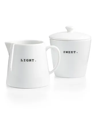 The Cellar Whiteware Words Collection Light & Sweet Sugar & Creamer, Created for Macy's