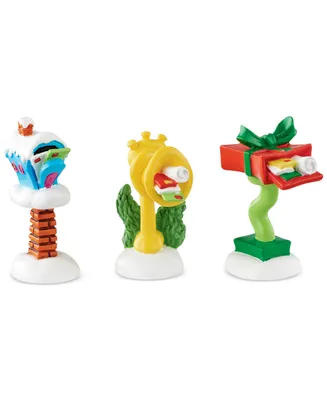 Department 56 Grinch Village, Who-Ville Wacky Mailboxes, Set of 3