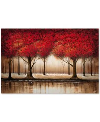 Parade Of Red Trees By Rio Canvas Print