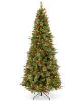 National Tree Company 7.5 Feel Real Colonial Slim Hinged Christmas Tree With 400 Clear Lights