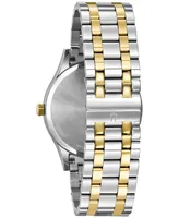 Bulova Men's Diamond Accent Two-Tone Stainless Steel Bracelet Watch 40mm 98D130 - Two