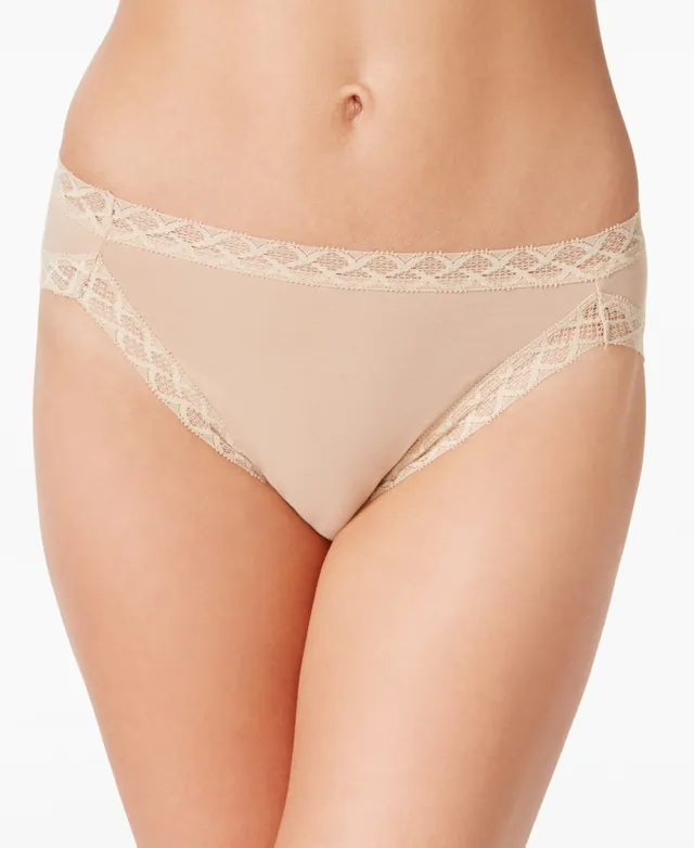 Natori Bliss Lace-Trim High Rise Cotton Brief 755058 - Macy's