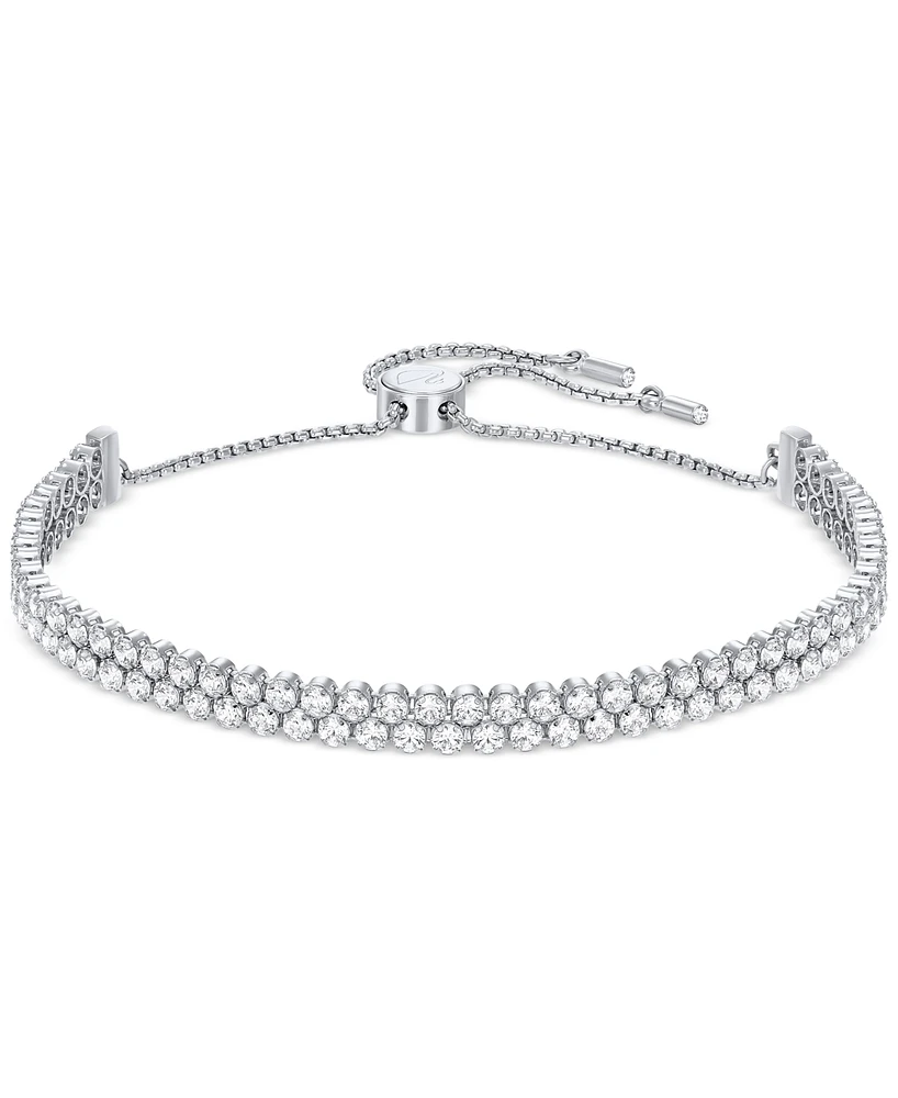 Swarovski Pave Crystal Slider Bracelet - Silver