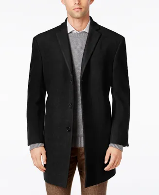 Calvin Klein Men's Prosper Wool-Blend Slim Fit Overcoat