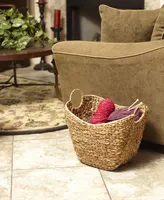 Household Essentials Tall Water Hyacinth Wicker Basket with Handles