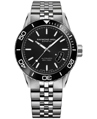 Raymond Weil Men's Swiss Automatic Freelancer Stainless Steel Bracelet Watch 43mm 2760-ST1-20001