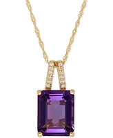 Citrine (3 ct. t.w.) & Diamond Accent 18" Pendant Necklace 14k Gold (Also available Garnet and Amethyst)