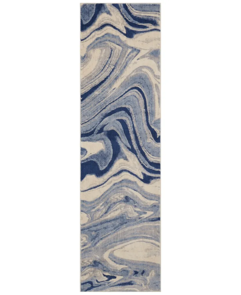 Closeout! Nourison Home Moraine MO749 Light Blue 2' x 5'9" Runner Rug