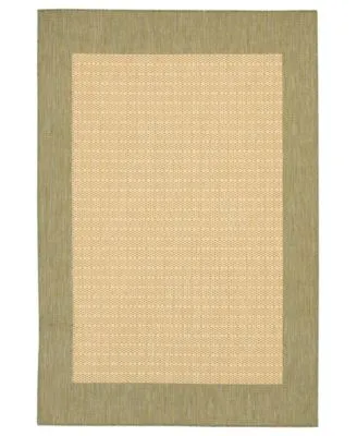 Closeout Couristan Recife Checkered Field Natural Green Rug