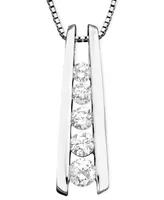 Five-Stone Diamond Journey Pendant Necklace 14k Yellow or White Gold (1 ct. t.w.)