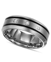 Triton Tungsten Ring, Diamond Wedding Band (1/10 ct. t.w.)