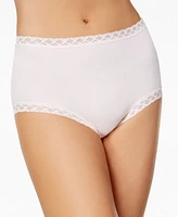 Natori Bliss Lace-Trim High Rise Cotton Brief 755058