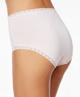 Natori Bliss Lace-Trim High Rise Cotton Brief 755058