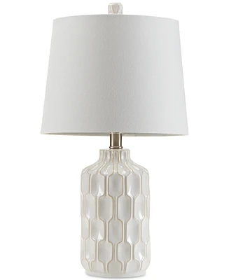 Ink+Ivy Contour Ivory Ceramic Glass Table Lamp