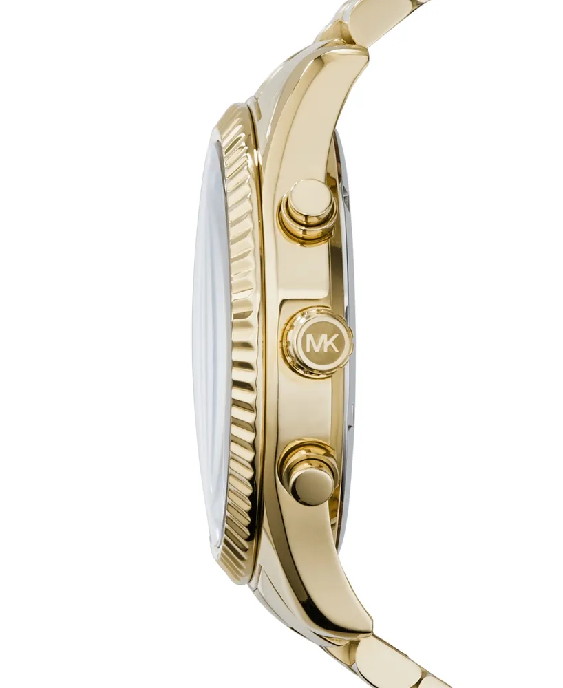 Michael Kors Men's Chronograph Lexington Gold-Tone Stainless Steel Bracelet Watch 45mm MK8286