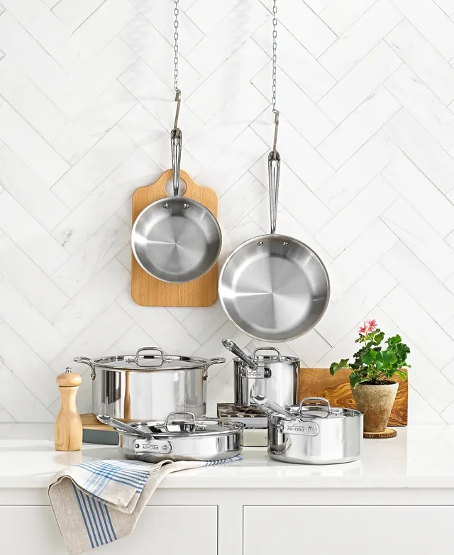 All-Clad D5 Brushed Stainless Steel Cookware Set, 10 Piece Set - Macy's
