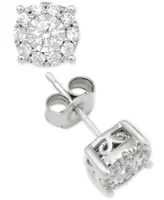 Diamond Halo Stud Earrings (1 ct. t.w.) 14k Gold, White Gold or Rose