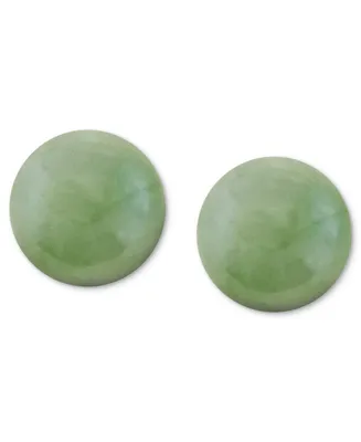 Dyed Jade Studs Set in 14k Gold